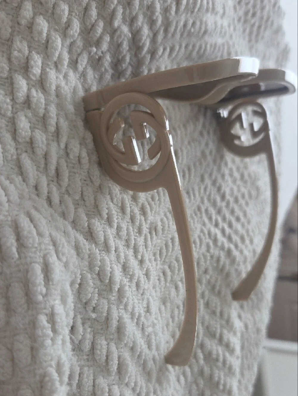 Cream Square Sunglasses with Brown Lenses